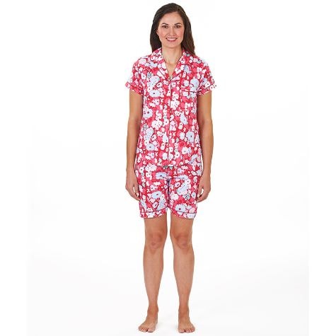 Knit Floral Print Bermuda Pajama Sets
