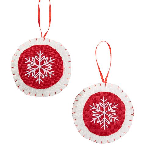Sets of 2 Stitched Ornaments