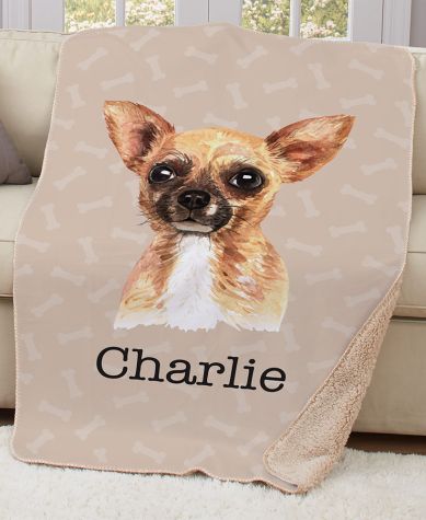 Personalized Dog Breed Sherpa Throw or Pillow