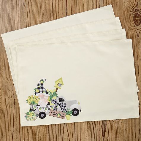 Lemon Gnome Table Runner or Set of 4 Placemats - 4 Placemats
