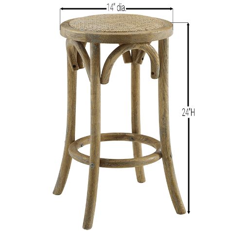 Rae Rattan Seat Backless Counter Stool