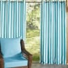 Outdoor Cabana Stripe or Solid Curtain - Turquoise 84" Stripe