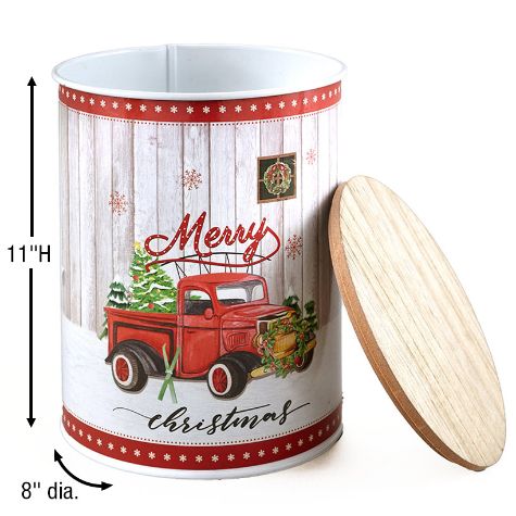 Vintage Holiday Metal Canisters
