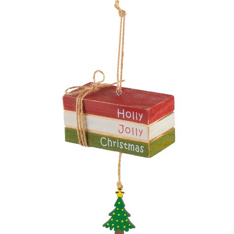 Farmhouse Book Plaque Ornaments - Christmas Tree