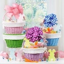 Colorful Wicker Easter Baskets