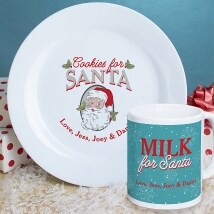 Personalized Cookies For Santa Plate and Milk For Santa Plate