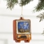 Handpainted Glass Retro TV Ornament