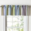 Aidan Stripe Window Curtain or Accent Pillows - Blue Valance