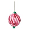 Sets of 2 Patterned Paper Ball Ornaments - Red and Pink Stripe