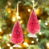 Sets of 2 Bottlebrush Tree Ornaments - Pink