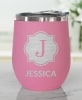 Personalized Stemless Wine Tumblers - Pink