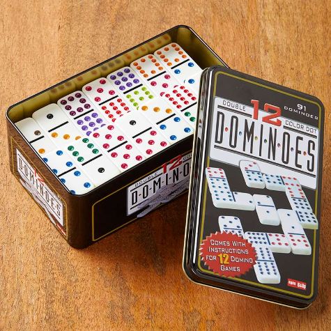 Domino Set or Set of 2 Tile Holders - 12 Domino Set