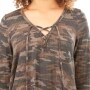 3/4-Sleeve Thermal Tunic with Lace-Up Neck