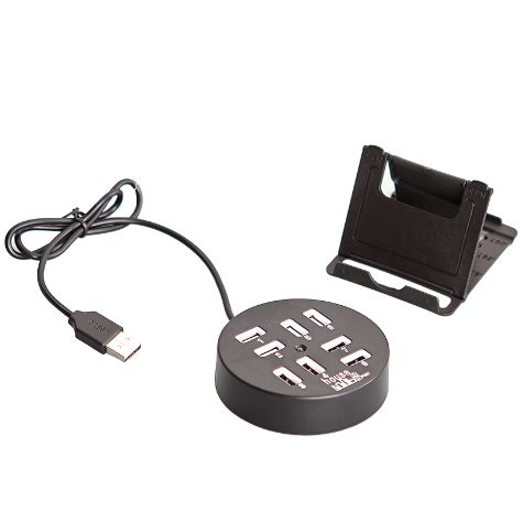 8-Port USB Hub with Phone Stand