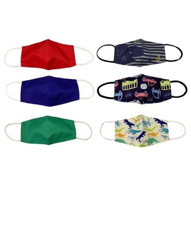 Sets of 6 Adjustable Face Masks for the Family