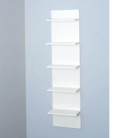 Wide Column Wall Shelves - White