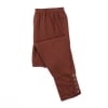 Comfortable Knit Pants with Button Detail - Brown Medium
