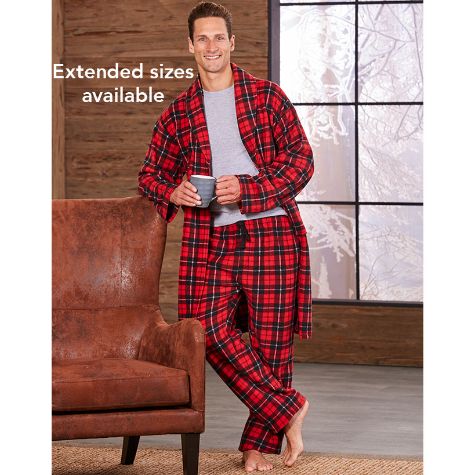 Men's Fleece Robe and Pants Sets