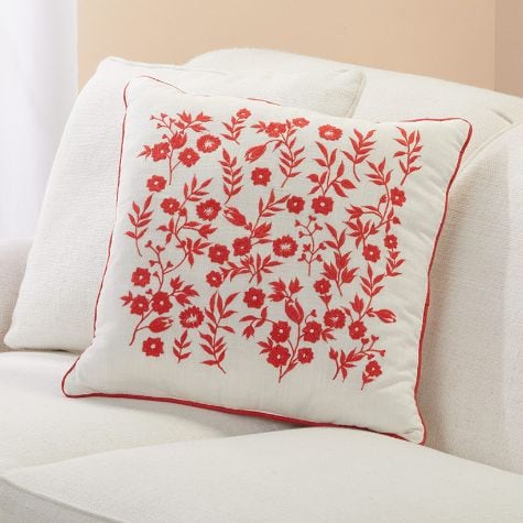 Springtime Floral Accent Pillows - Red Floral
