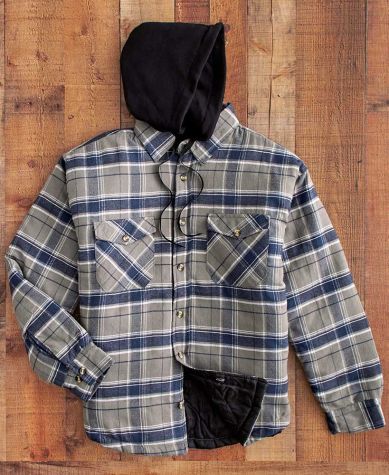 Men's Quilt-Lined Flannel Shirt Jackets