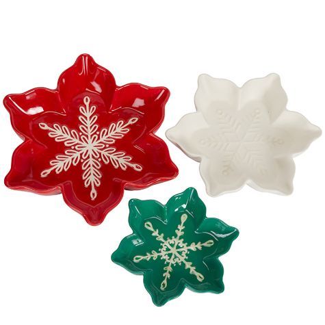 Set of 3 Snowflake Plates