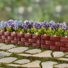 Sets of 3 Decorative Solar Fence Panels - Brick Look Garden Border Set of 3