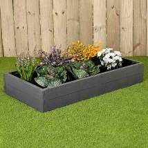 Set of 6 Adjustable Grey Wooden Design Raised Garden Bed