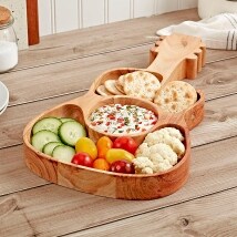 Dolly Parton&nbsp;3-Section Acacia Wood Guitar Chip and Dip Platter
