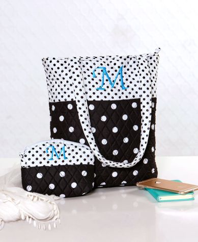 2-Pc. Monogram Tote Bag with Cosmetic Case