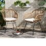 Set of 2 Faux Rattan Chairs
