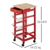 Kitchen Cart with Shelving - Red