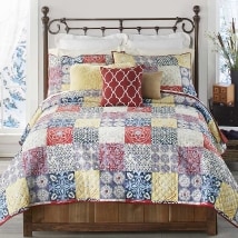 Bohemian Patch Quilted Bedding Ensemble