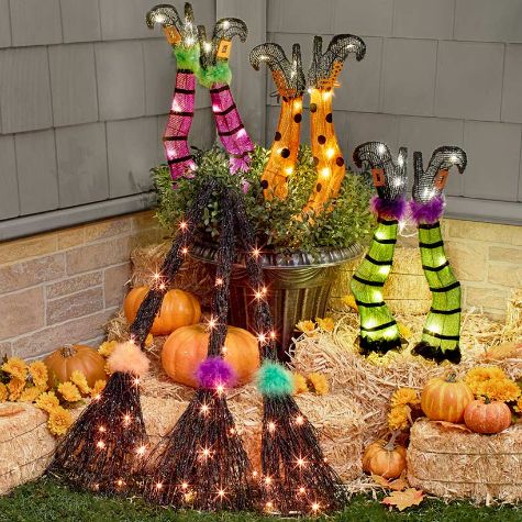 Lighted Witch Legs or Broom Stakes