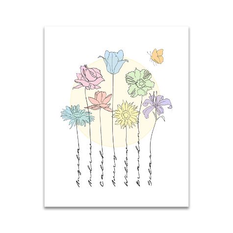 Personalized Family Garden Wall Hanging - 11" x 14"