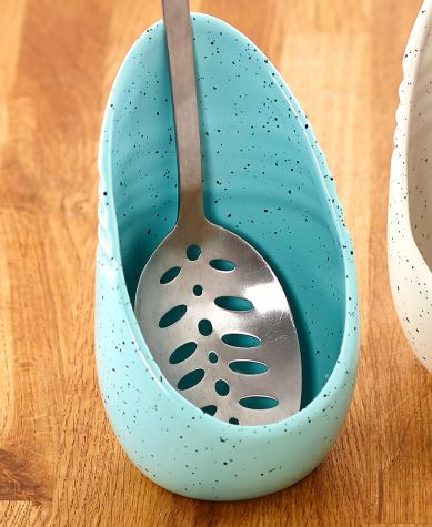Speckled Upright Spoon Rest - Teal