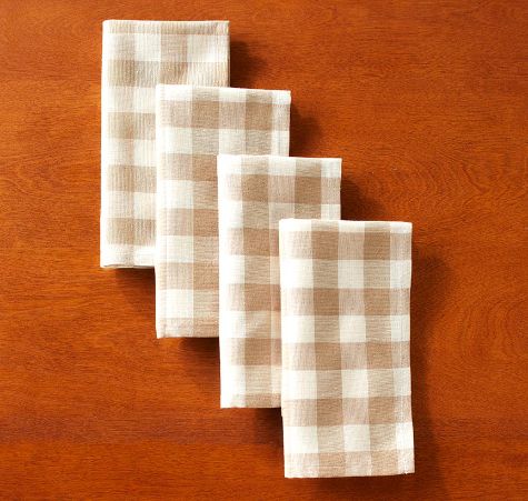 Sets of 4 Stain-Repellent Buffalo Plaid Placemats or Napkins