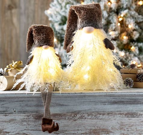 Lighted Winter Woodland Gnome Trees