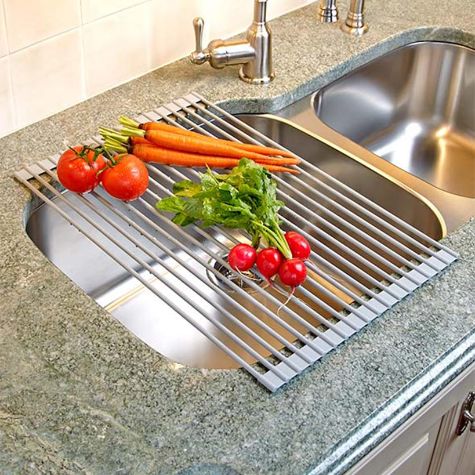 Roll-Up Over-the-Sink Dish Drying Rack