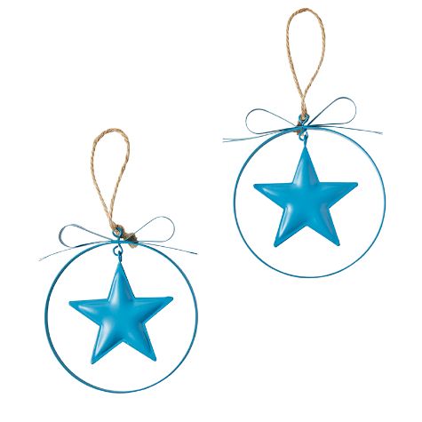 Sets of 2 Hanging Ornaments - Blue