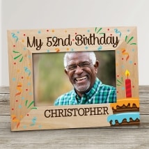 Personalized Candle and Cake Wooden Picture Frame