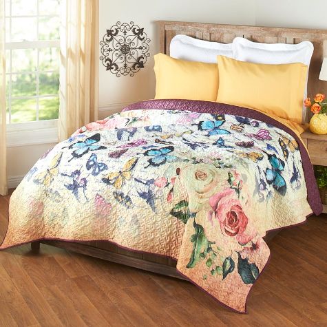 Butterfly Quilted Bedding Ensemble