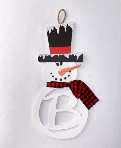 Snowman Monogram Door Hangers - B