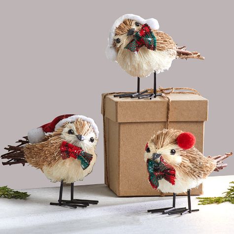 Set of 3 Festive Winter Birds