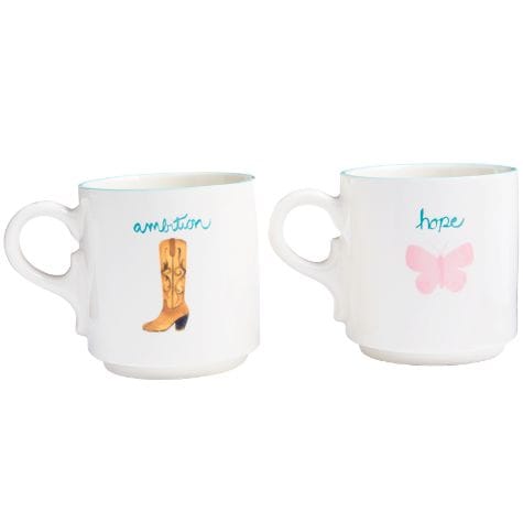 Dolly Parton Tabletop Collection - Set of 2 20 oz. Boot and Butterfly Mugs