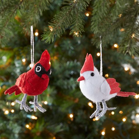 Whimsical Sets of Felt Ornaments - Set of 2 Cardinals