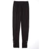 Comfortable Knit Pants with Button Detail - Black Medium