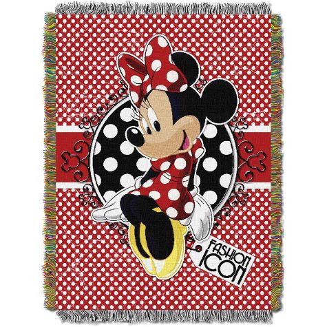 Licensed Tapestry Throws - Minnie Bowtique