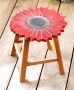 Flower Wood Stools - Red