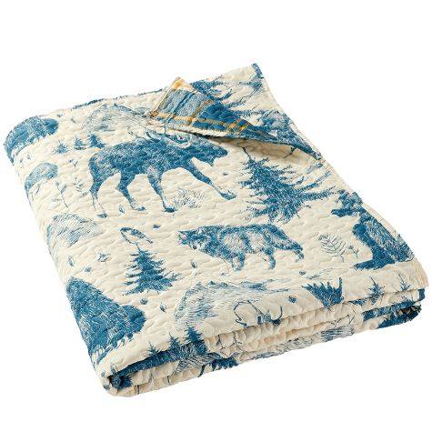 Lodge Toile Quilted Bedding Ensemble - Full/Queen Quilt