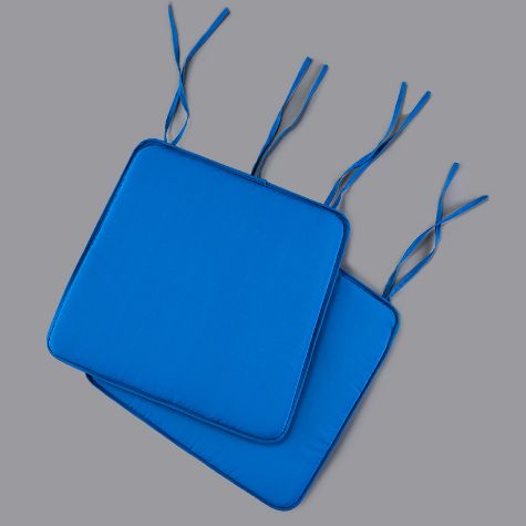 Sets of 2 Indoor/Outdoor Bistro Chair Pads - Blue